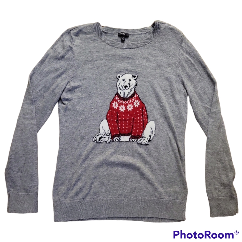 Vintage Talbots Christmas Bear Sweater